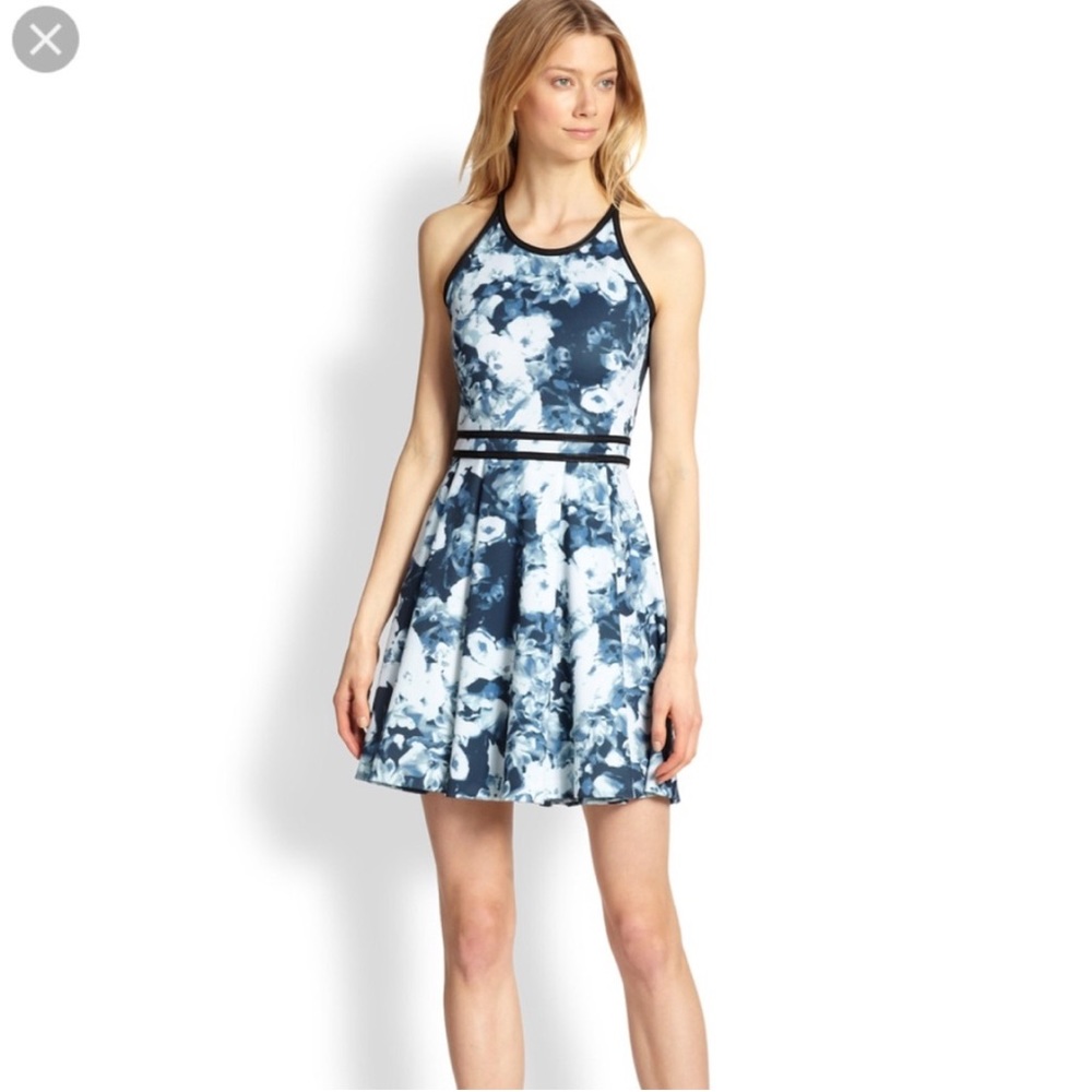 Parker Emmy fit & flare XS scuba halter dress